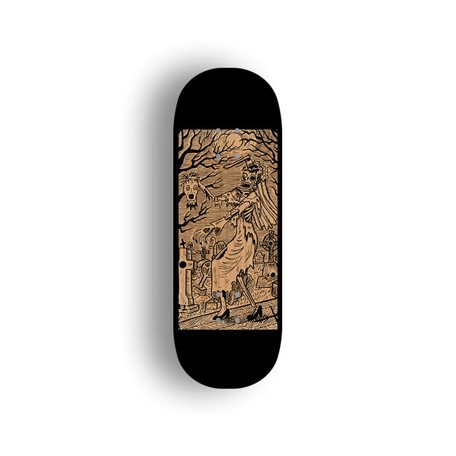 Premium Pro Fingerboard Deck - Engraved Zombie