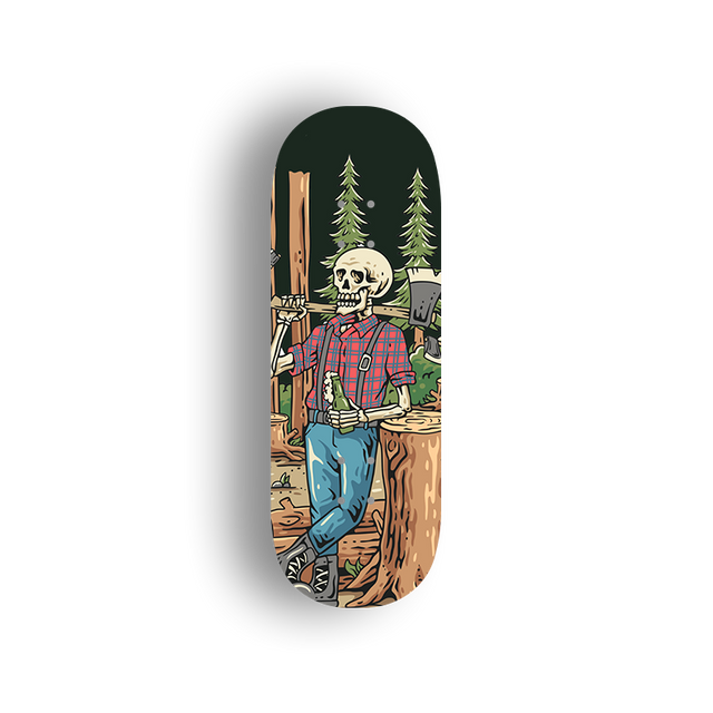 Premium Pro Fingerboard Deck - Popsicle Shape - Skeleton Lumberjack