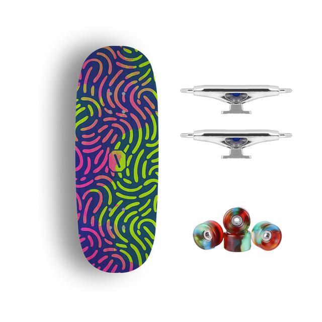 Premium Pro Fingerboard Complete - Neon Maze
