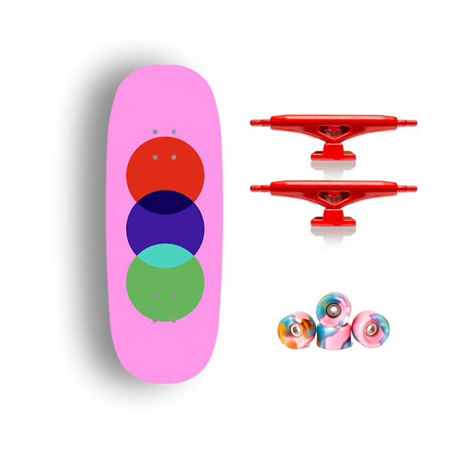 Premium Pro Fingerboard Deck - Pink Circles