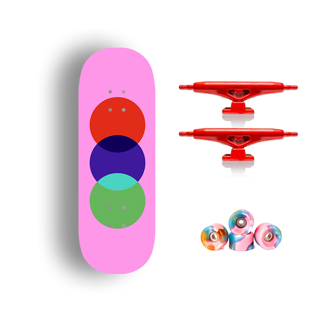 Premium Pro Fingerboard Deck - Pink Circles