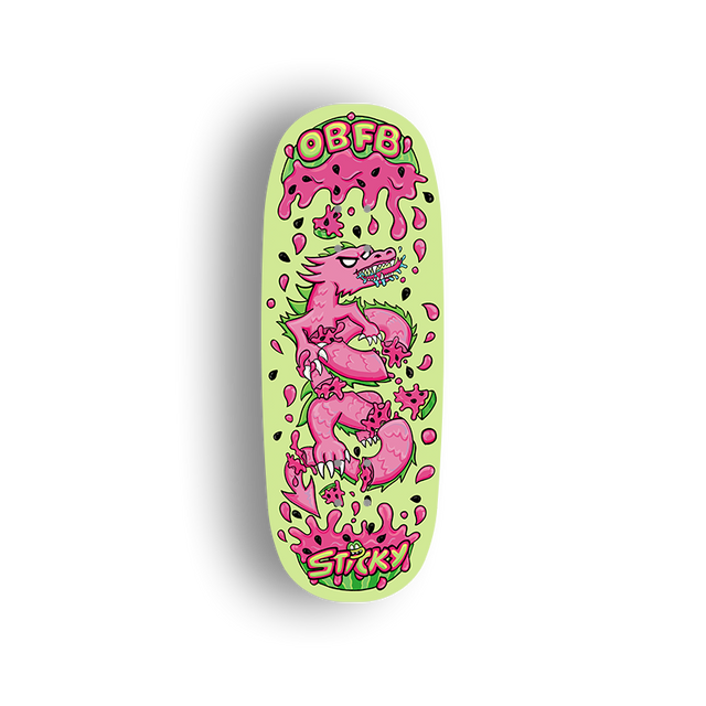 Premium Pro Fingerboard Deck - - Obsius x Sticky Art - Watermelon Dragon