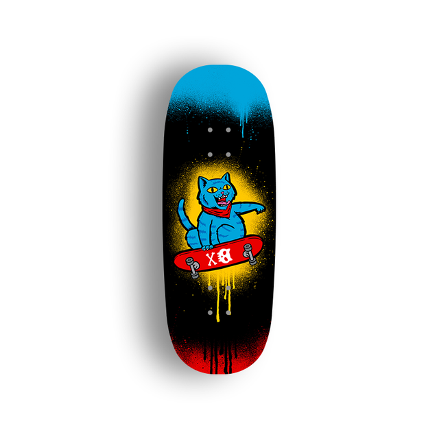 Premium Pro Fingerboard Deck - Skating Cat