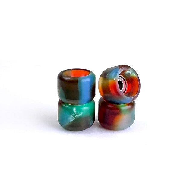OFB PRO FINGERBOARD WHEELS-MINI-GREEN & AMBER