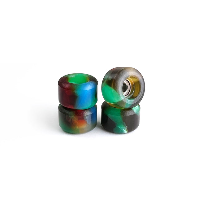 OFB PRO FINGERBOARD WHEELS-STREET SHAPE-GREEN & AMBER