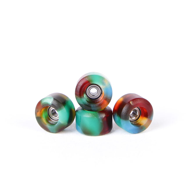 OFB PRO FINGERBOARD WHEELS-STREET SHAPE-GREEN & AMBER