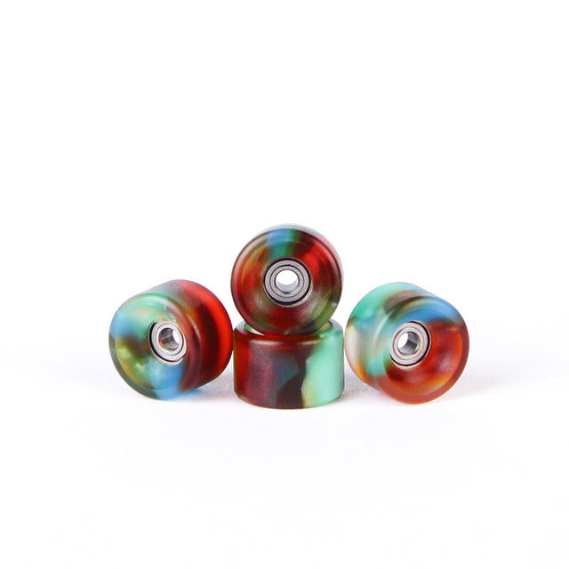 OFB PRO FINGERBOARD WHEELS-BOWL SHAPE-GREEN & AMBER