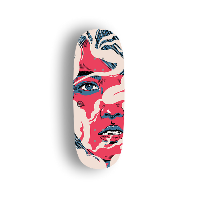 Premium Pro Fingerboard Deck - - Obsius x One Hand Skate - The Smoke & Girl 01