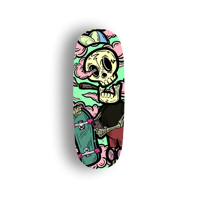 Premium Pro Fingerboard Deck - - Obsius x One Hand Skate - SK8 Skull