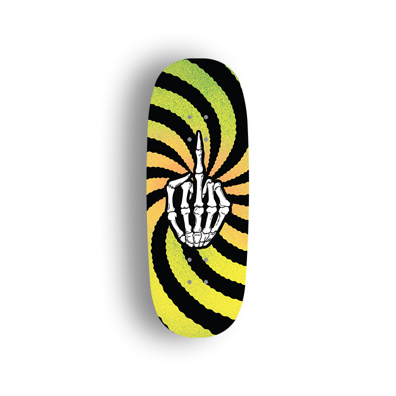 Shop Premium Pro Fingerboard Deck with Skull Middle Finger Graphic Shop Premium Pro Fingerboard Deck with Skull Middle Finger Graphic