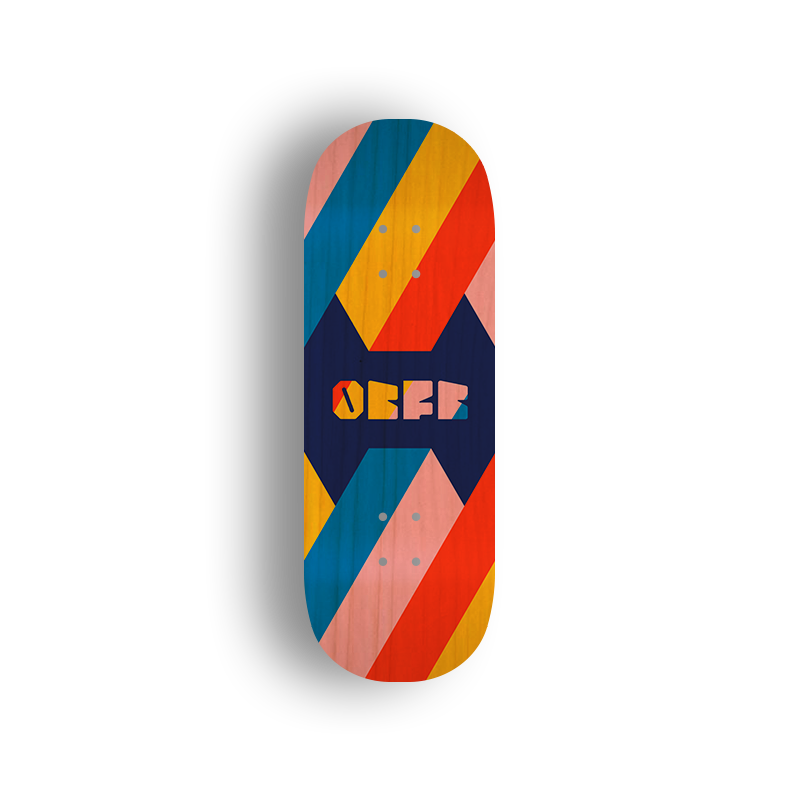 Premium Pro Fingerboard Deck - Popsicle Shape - Retro Wave