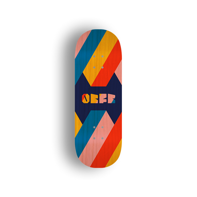 Premium Pro Fingerboard Deck - Popsicle Shape - Retro Wave