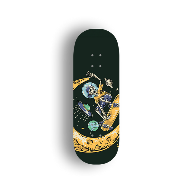 Premium Pro Fingerboard Deck - Popsicle Shape - Lunar Skateboard Adventure