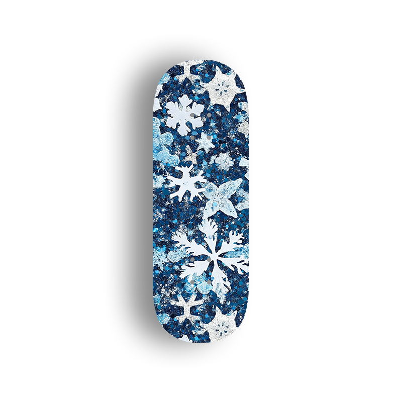 Premium Pro Fingerboard Deck - Popsicle Shape - Snowflake