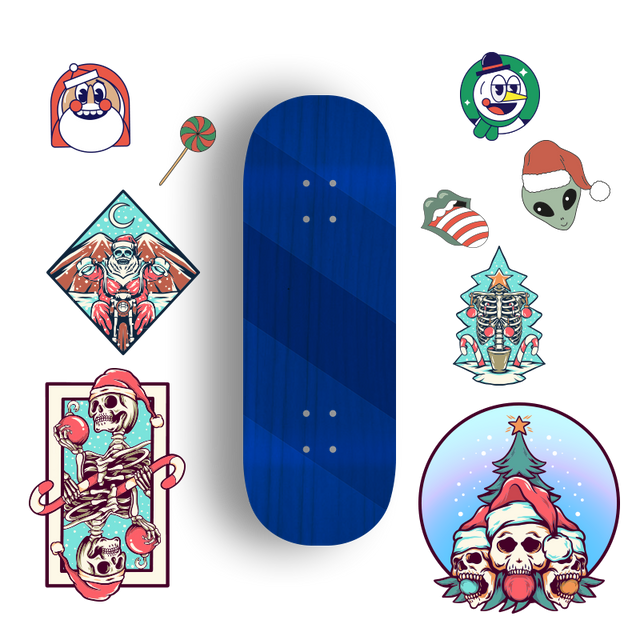 Premium Pro Fingerboard Deck- Popsicle - Moonlight (with Stickers)