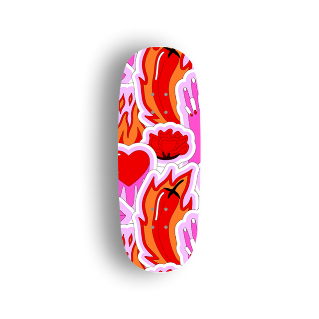 Premium Pro Fingerboard Deck - Flame Rose