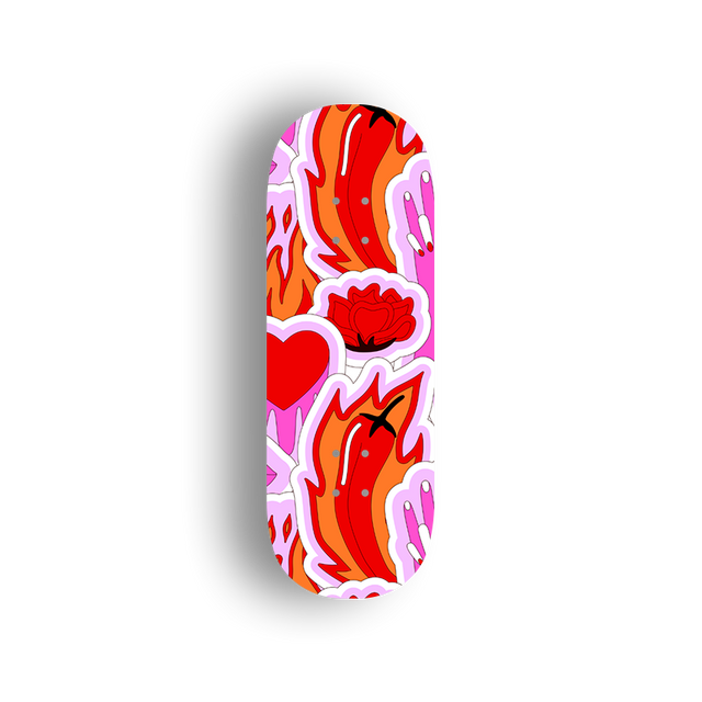 Premium Pro Fingerboard Deck - Flame Rose