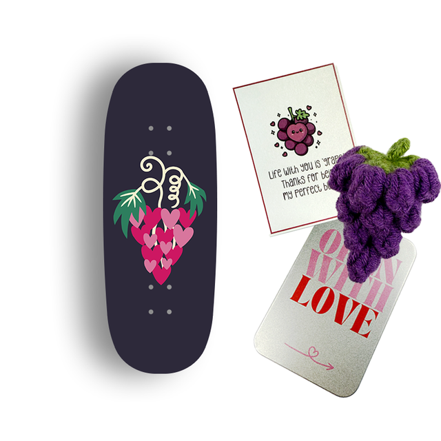 Premium Pro Fingerboard Deck -Grape Heart (Gift Box)