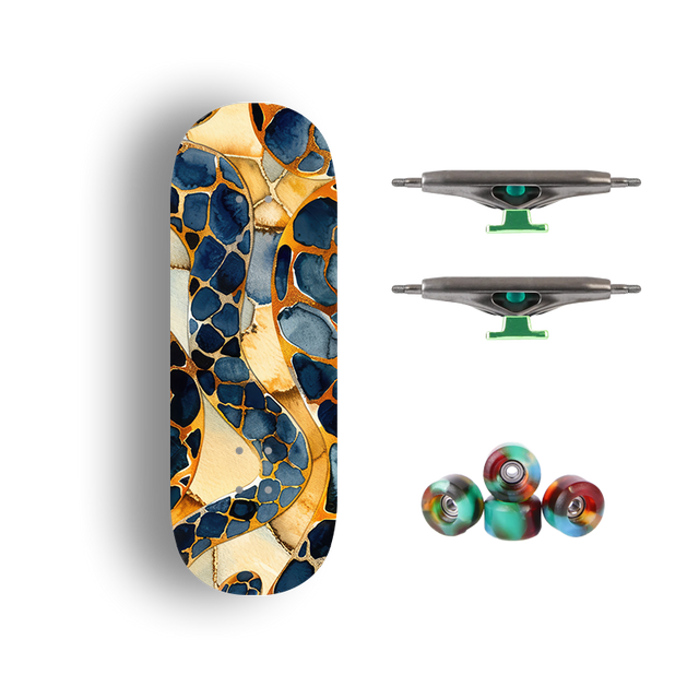 Premium Pro Fingerboard Complete -  Gold Blue