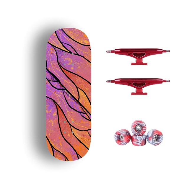 Premium Pro Fingerboard Complete - Purple Orange