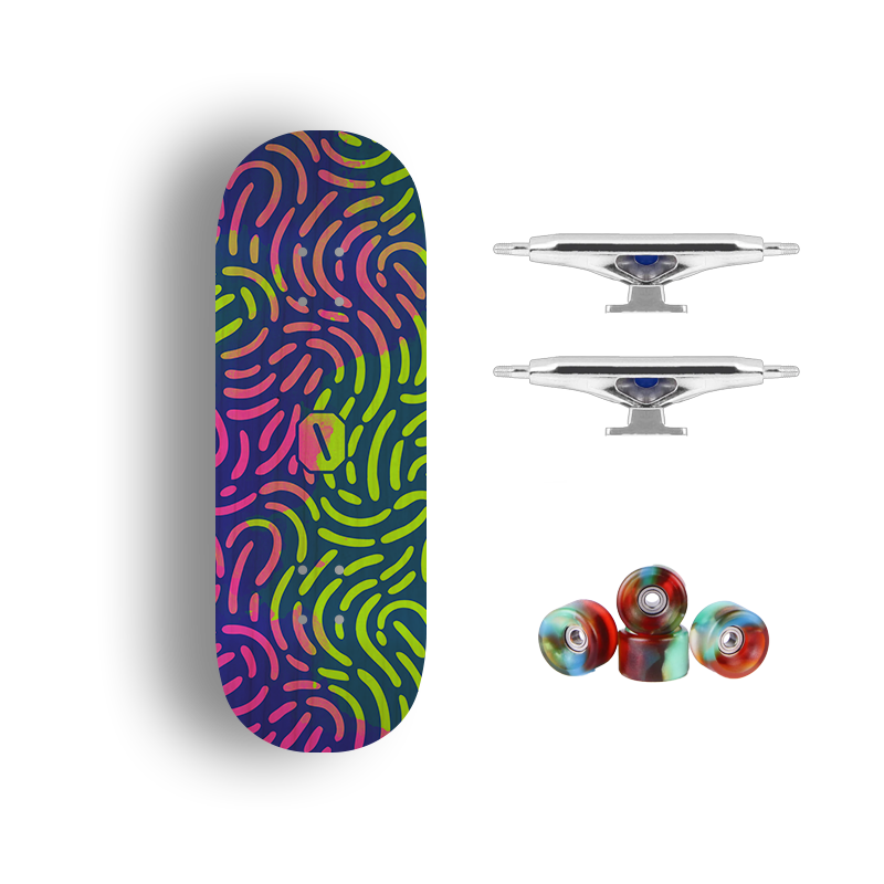 Premium Pro Fingerboard Complete - Neon Maze