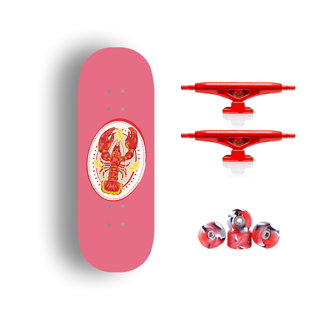 Premium Pro Fingerboard Deck - Lobster Bloom