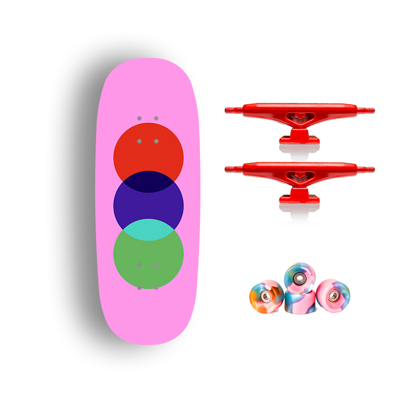 Premium Pro Fingerboard Deck - Pink Circles