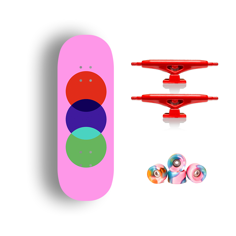 Premium Pro Fingerboard Deck - Pink Circles