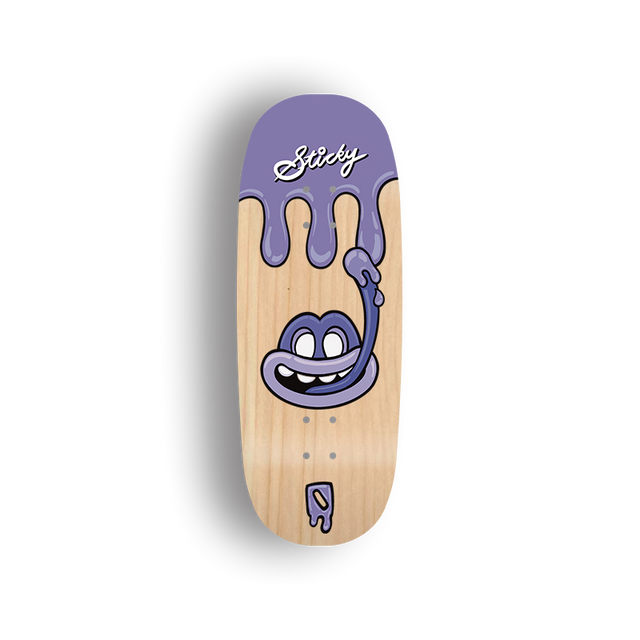 Premium Pro Fingerboard Deck - - Obsius x Sticky Art - Licky Sticky Popsicles-Ube pop