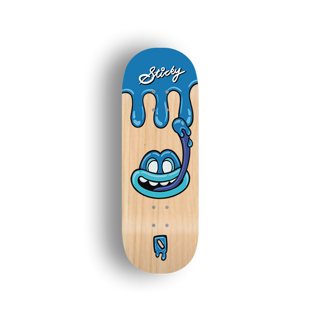 Premium Pro Fingerboard Deck - - Obsius x Sticky Art - Licky Sticky Popsicles-Blueberry Pop