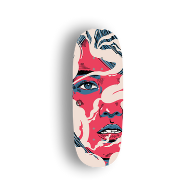 Premium Pro Fingerboard Deck - - Obsius x One Hand Skate - The Smoke & Girl 01