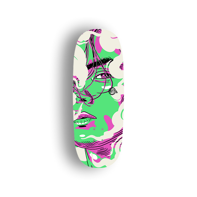 Premium Pro Fingerboard Deck - - Obsius x One Hand Skate - The Smoke & Girl 02